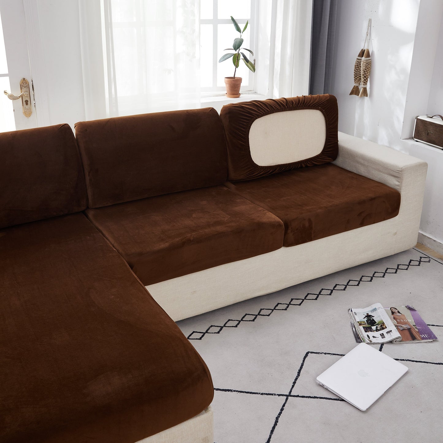 Sectional Sofa Cover | Velvet (Special Sizes)