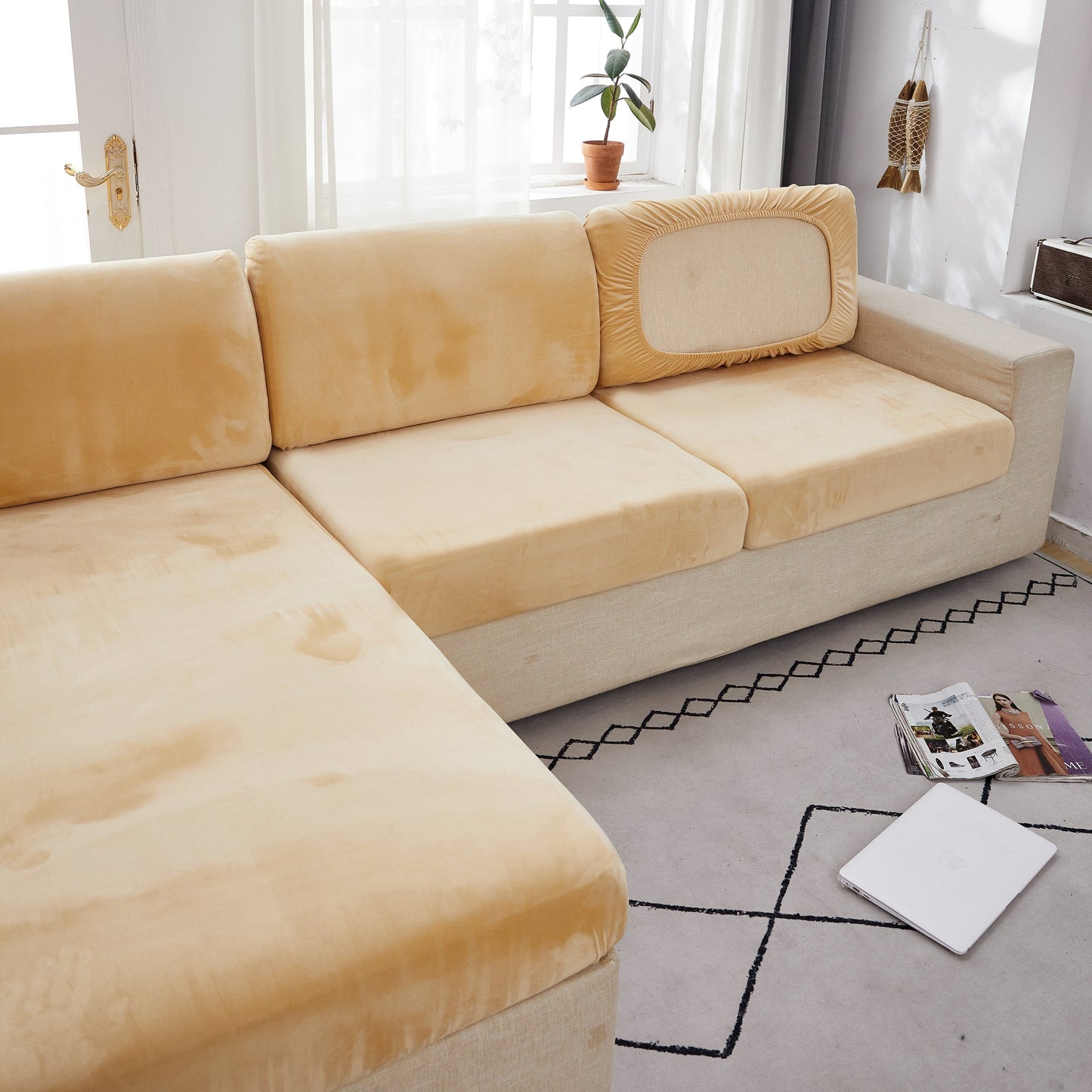 Sectional Sofa Cover | Velvet (Special Sizes)