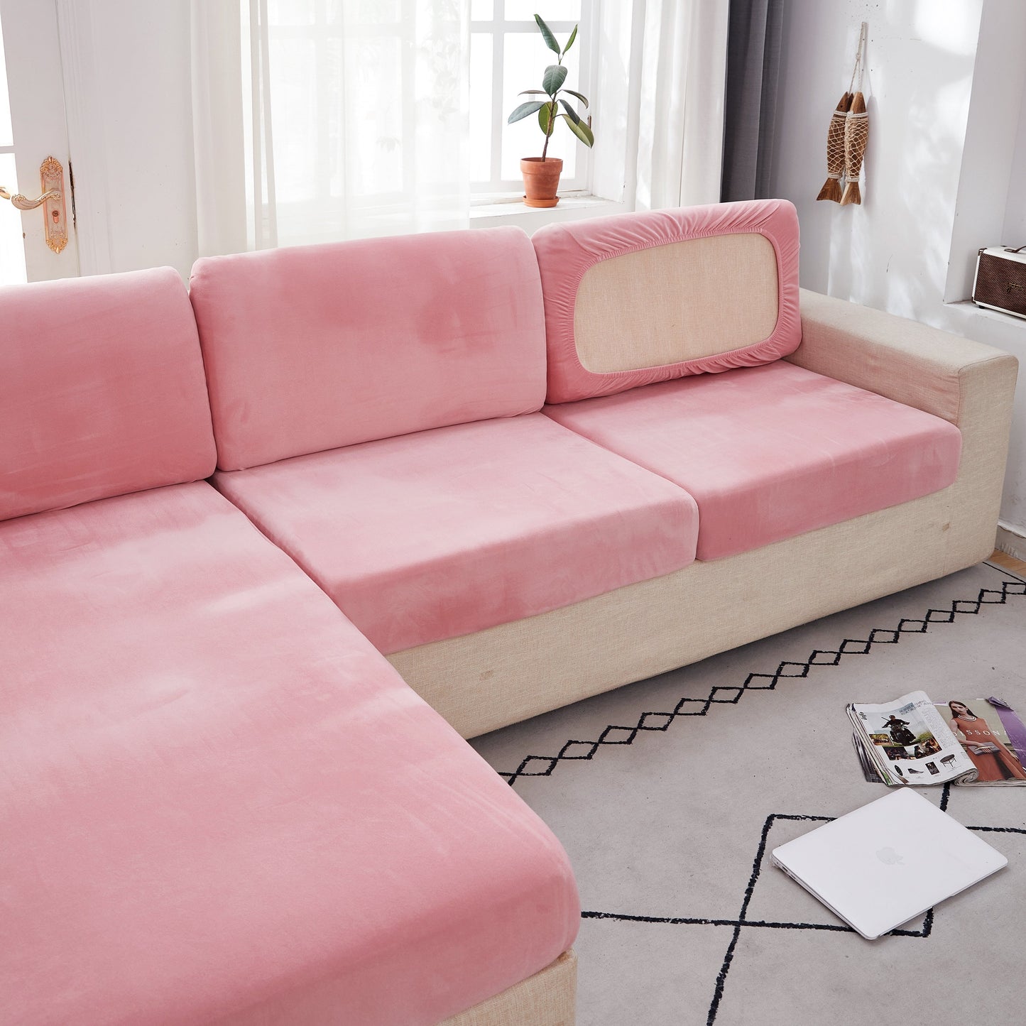 Sectional Sofa Cover | Velvet (Special Sizes)