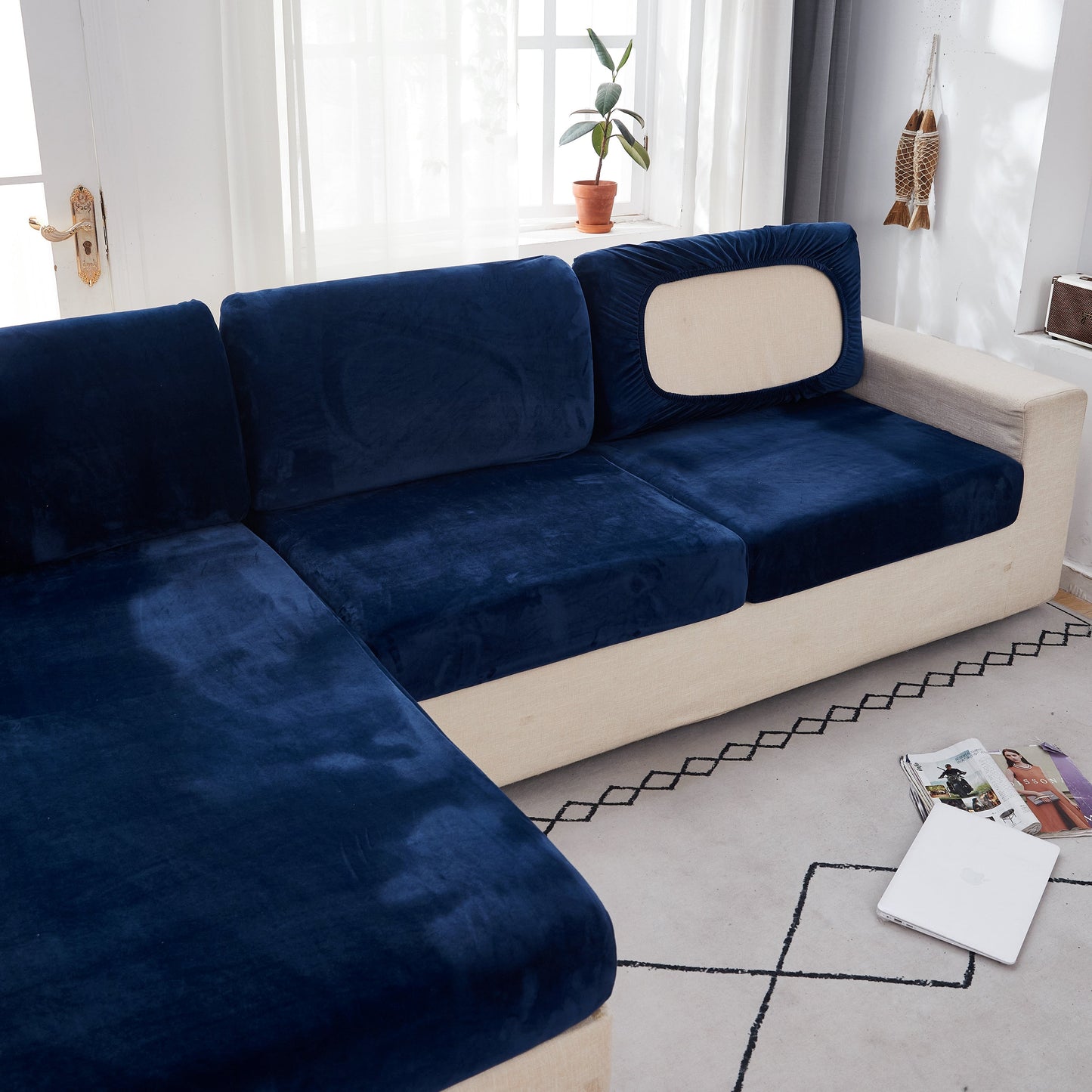 Sectional Sofa Cover | Velvet (Special Sizes)