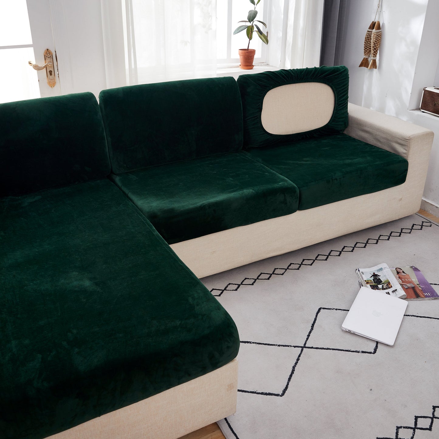 Sectional Sofa Cover | Velvet (Special Sizes)