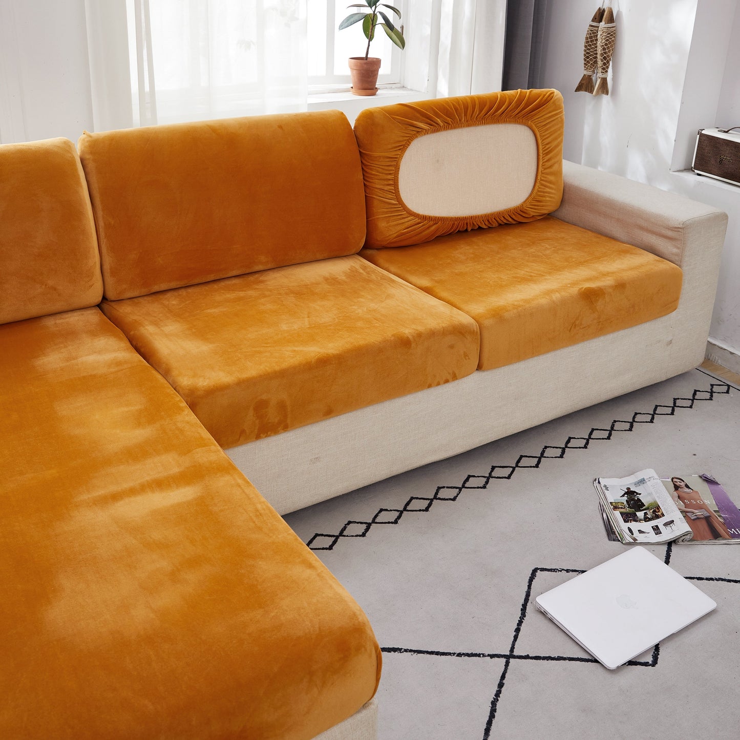 Sectional Sofa Cover | Velvet (Special Sizes)