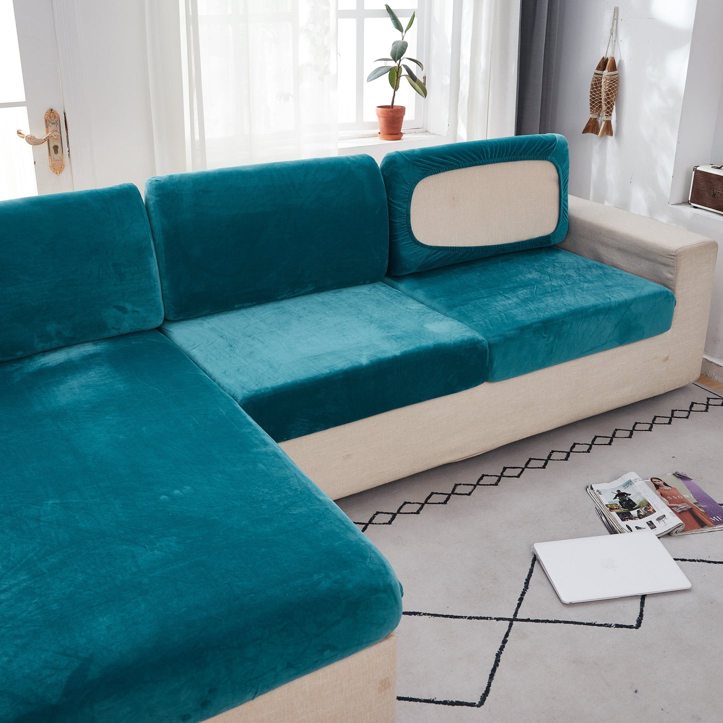 Sectional Sofa Cover | Velvet (Special Sizes)