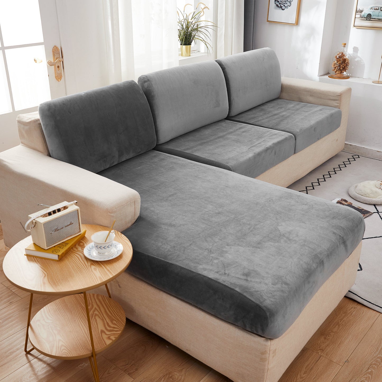 Sectional Sofa Cover | Velvet (Special Sizes)