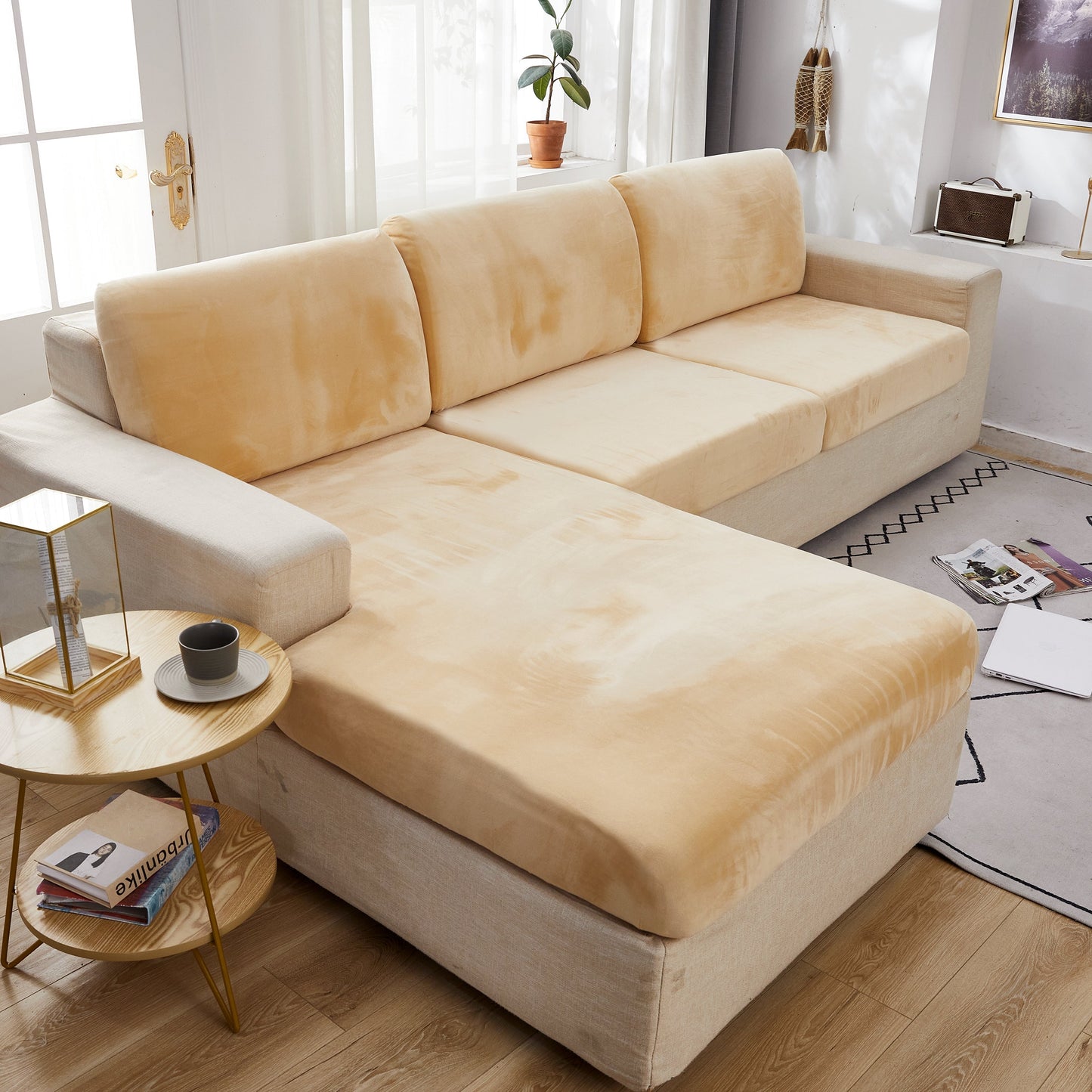 Sectional Sofa Cover | Velvet (Special Sizes)