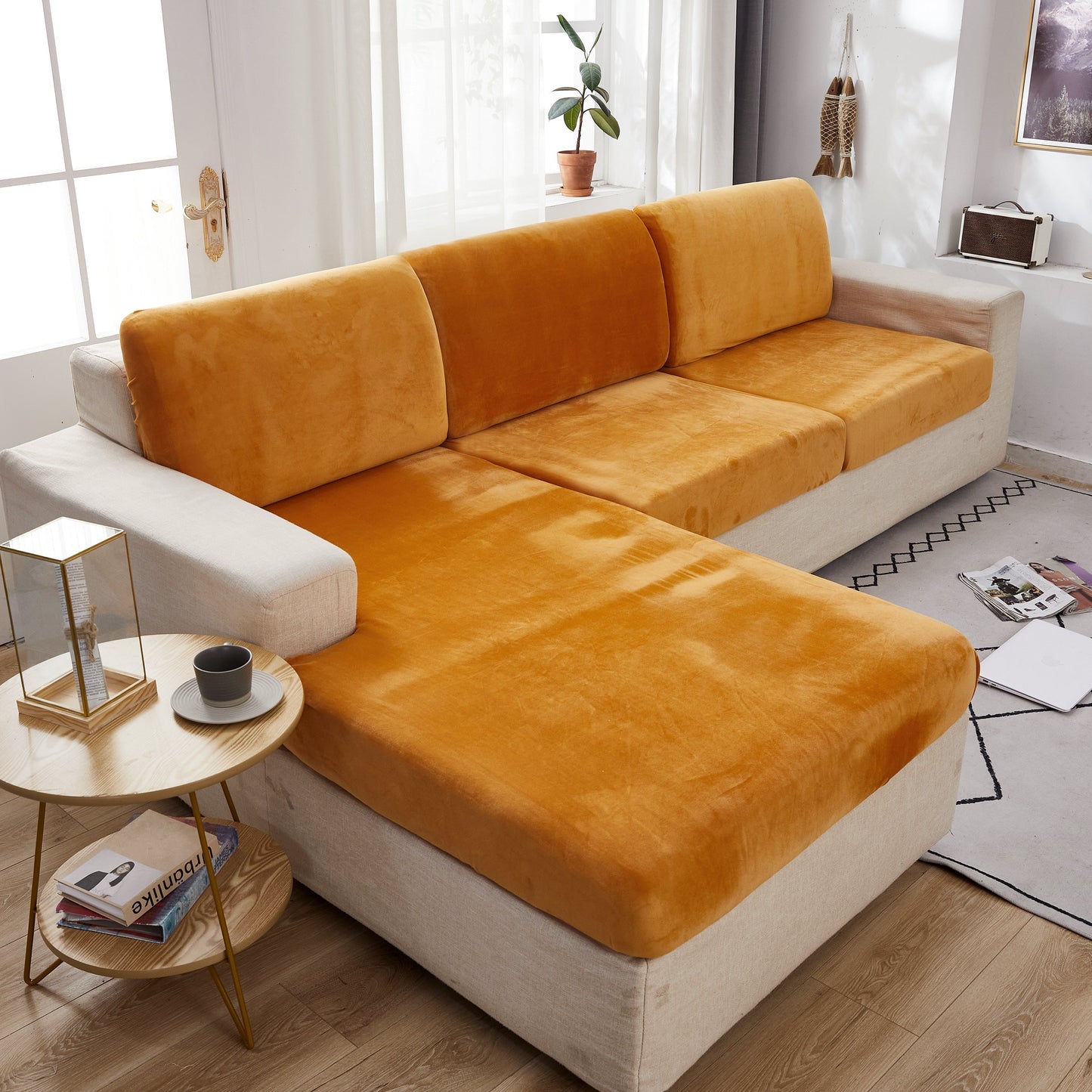 Sectional Sofa Cover | Velvet (Special Sizes)