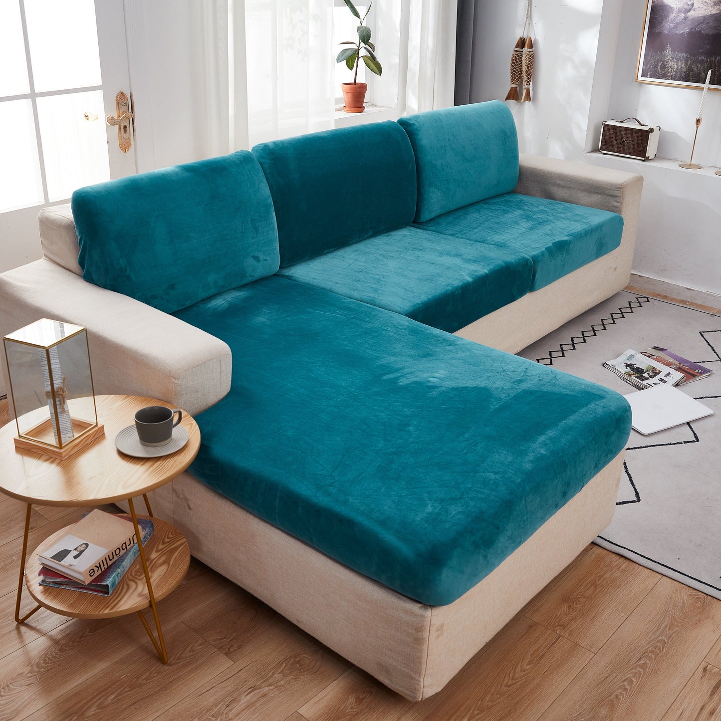 Sectional Sofa Cover | Velvet (Special Sizes)